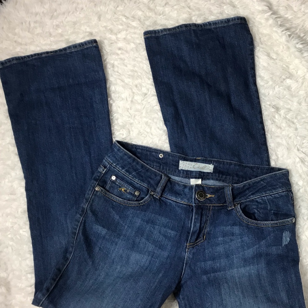 O’Neill Flare Leg Mid Rise Denim Jeans All Cotton No Stretch Blue Sz 11